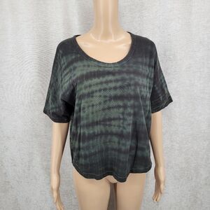Athleta Organic Cotton Daily Tie Dye Commute Tee Tuscan Olive